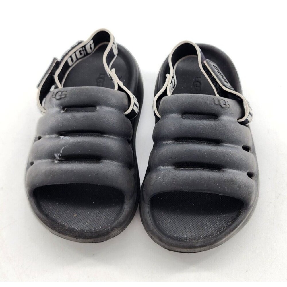 UGG Toddler Girls Sport Yeah Rubber Slide Sandals Adjustable Strap Black Size 8T